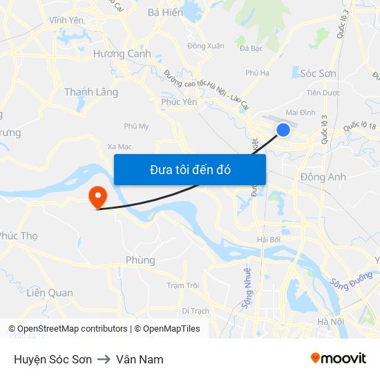 Huyện Sóc Sơn to Vân Nam map