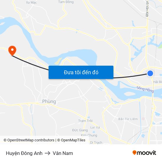 Huyện Đông Anh to Vân Nam map