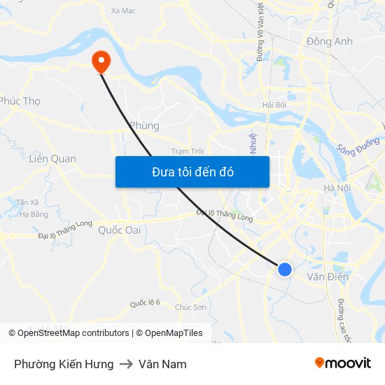 Phường Kiến Hưng to Vân Nam map