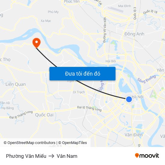 Phường Văn Miếu to Vân Nam map