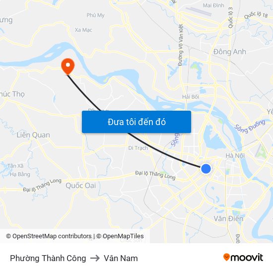 Phường Thành Công to Vân Nam map