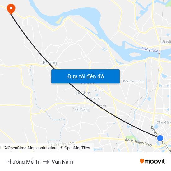 Phường Mễ Trì to Vân Nam map