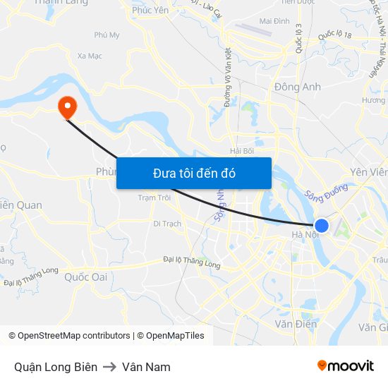 Quận Long Biên to Vân Nam map