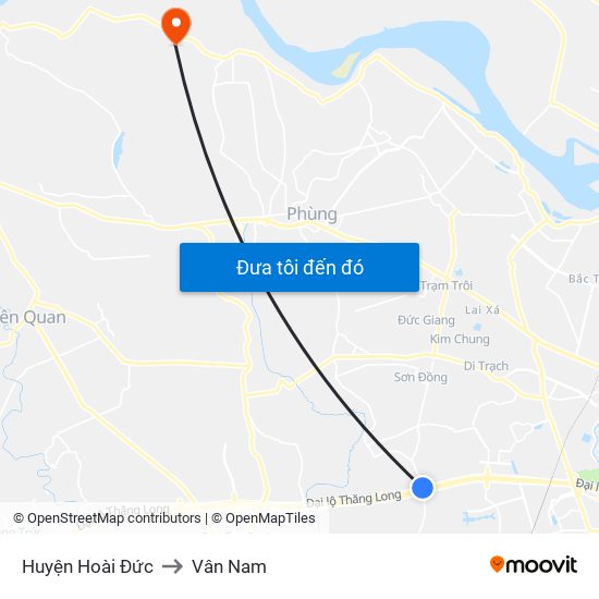 Huyện Hoài Đức to Vân Nam map