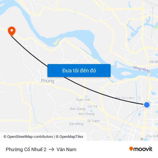 Phường Cổ Nhuế 2 to Vân Nam map