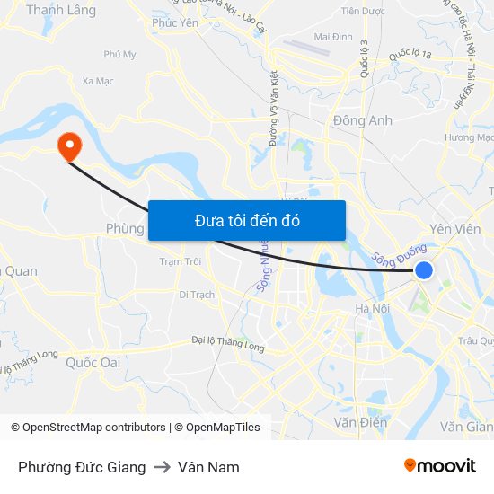 Phường Đức Giang to Vân Nam map