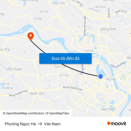 Phường Ngọc Hà to Vân Nam map