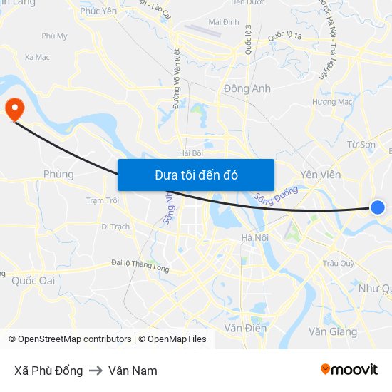 Xã Phù Đổng to Vân Nam map