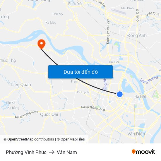 Phường Vĩnh Phúc to Vân Nam map