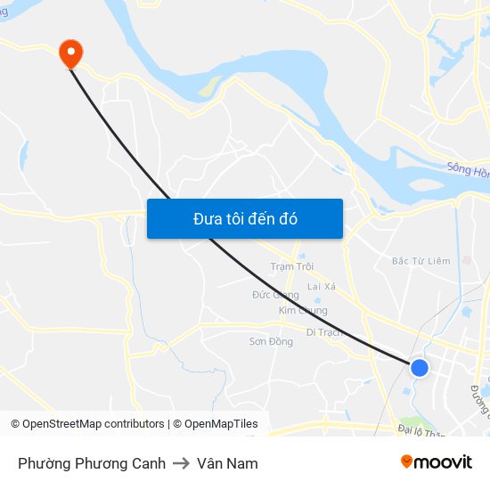 Phường Phương Canh to Vân Nam map