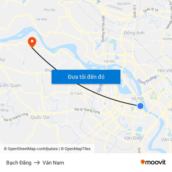 Bạch Đằng to Vân Nam map