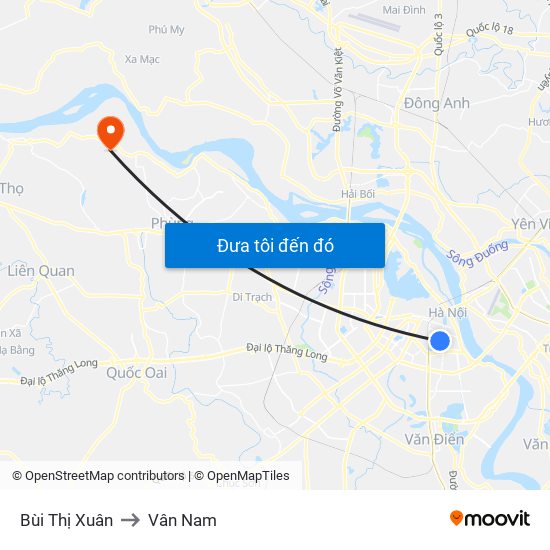Bùi Thị Xuân to Vân Nam map
