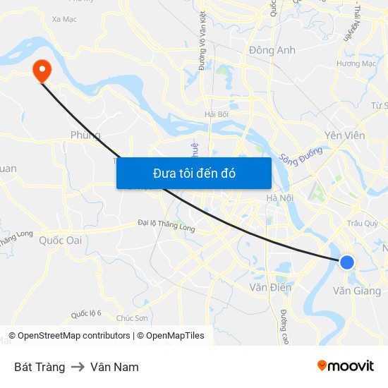 Bát Tràng to Vân Nam map