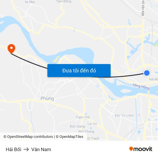 Hải Bối to Vân Nam map