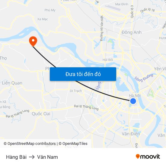Hàng Bài to Vân Nam map