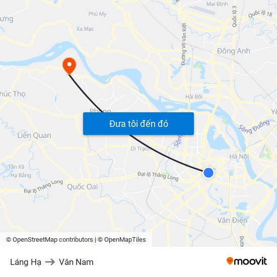 Láng Hạ to Vân Nam map