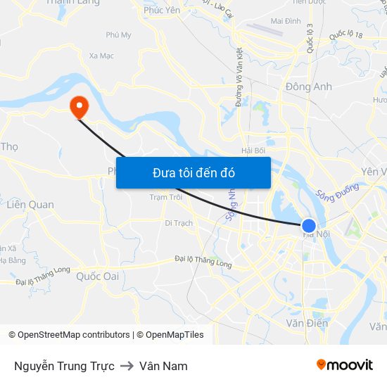 Nguyễn Trung Trực to Vân Nam map