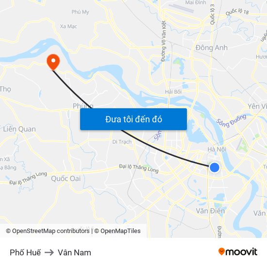 Phố Huế to Vân Nam map