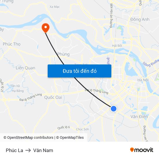 Phúc La to Vân Nam map