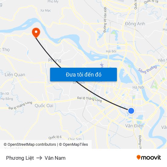 Phương Liệt to Vân Nam map