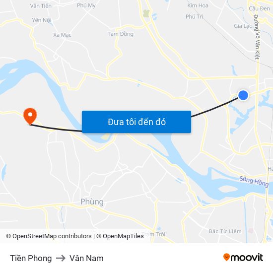 Tiền Phong to Vân Nam map