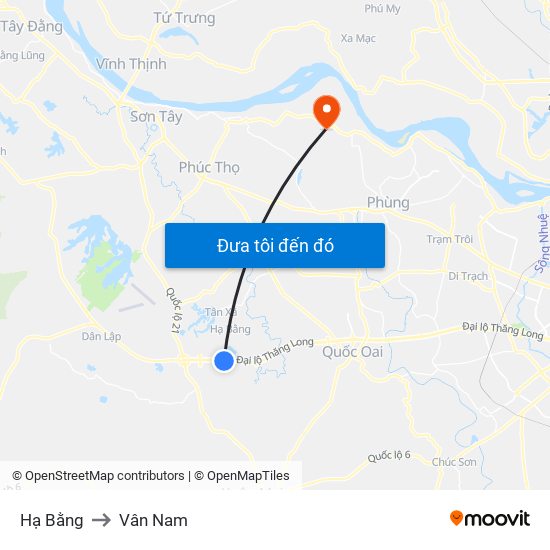 Hạ Bằng to Vân Nam map