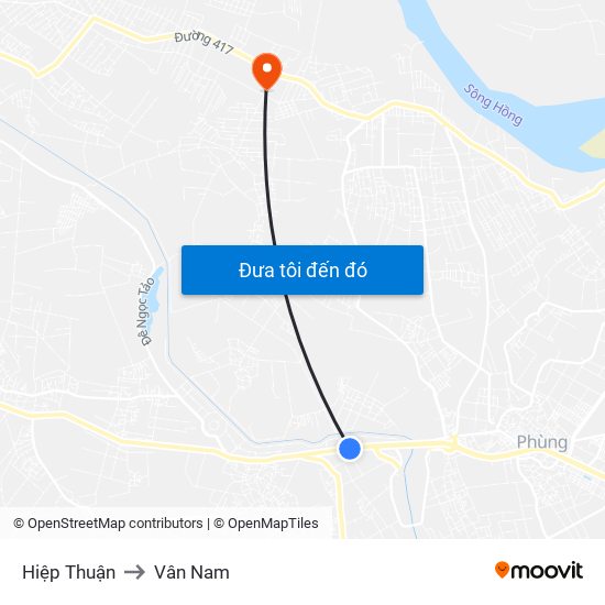 Hiệp Thuận to Vân Nam map