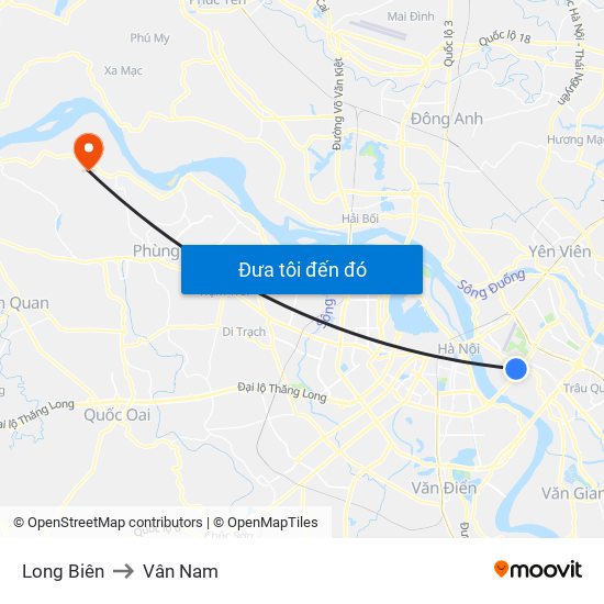 Long Biên to Vân Nam map