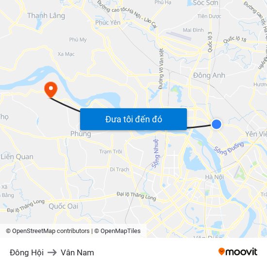 Đông Hội to Vân Nam map