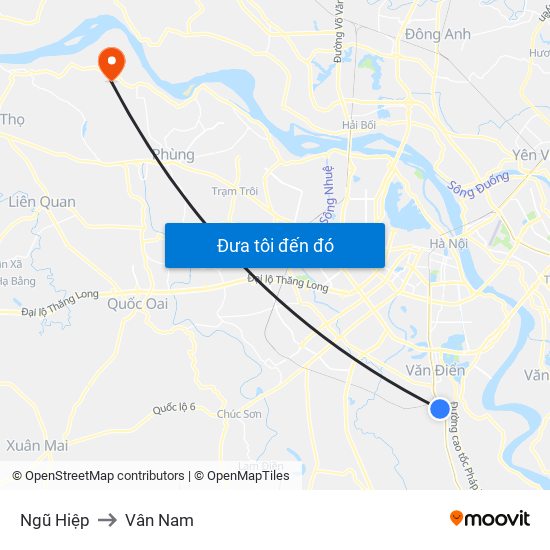 Ngũ Hiệp to Vân Nam map