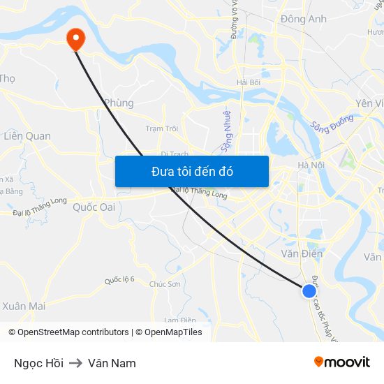 Ngọc Hồi to Vân Nam map