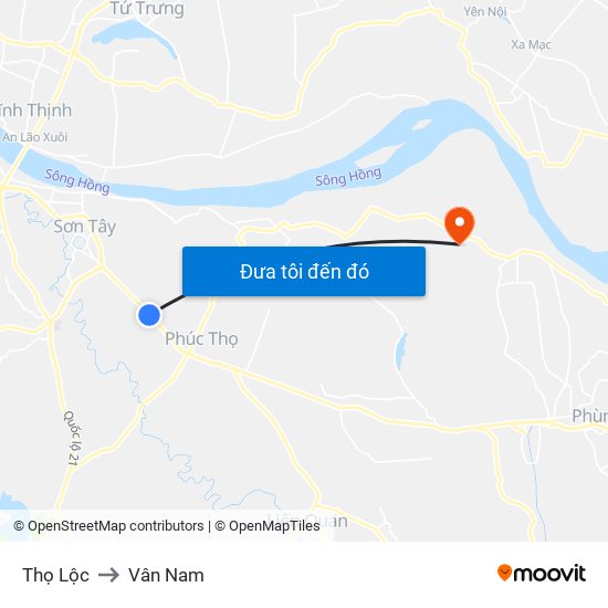 Thọ Lộc to Vân Nam map