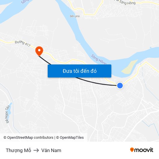 Thượng Mỗ to Vân Nam map