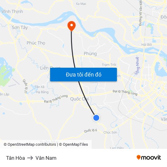 Tân Hòa to Vân Nam map