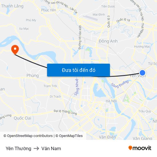 Yên Thường to Vân Nam map