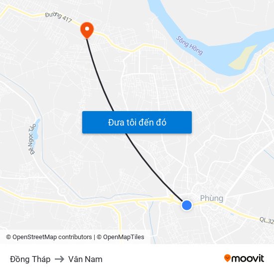 Đồng Tháp to Vân Nam map