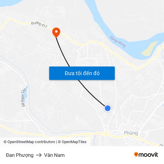 Đan Phượng to Vân Nam map