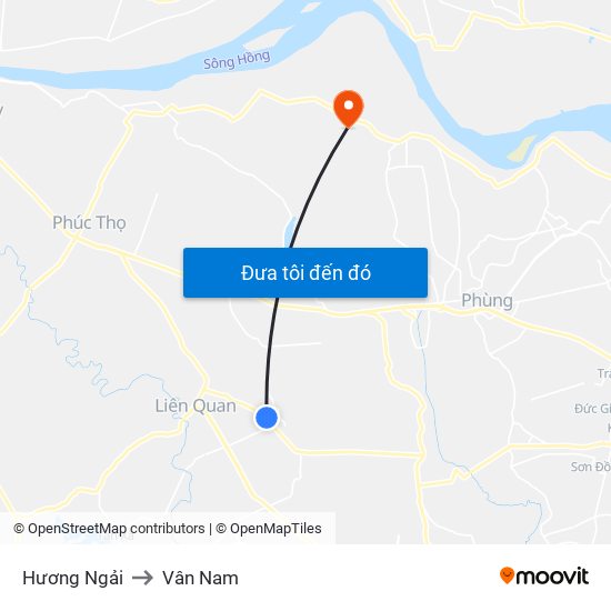 Hương Ngải to Vân Nam map