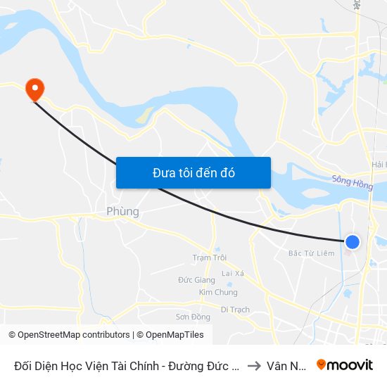 Đối Diện Học Viện Tài Chính - Đường Đức Thắng to Vân Nam map