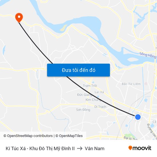 Kí Túc Xá - Khu Đô Thị Mỹ Đình II to Vân Nam map