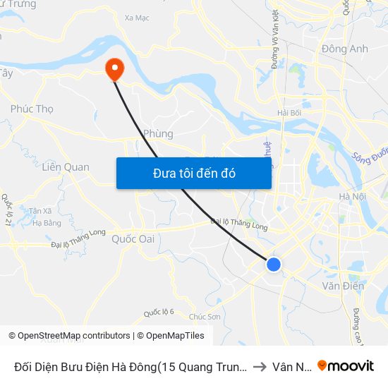 Đối Diện Bưu Điện Hà Đông(15 Quang Trung Hà Đông) to Vân Nam map