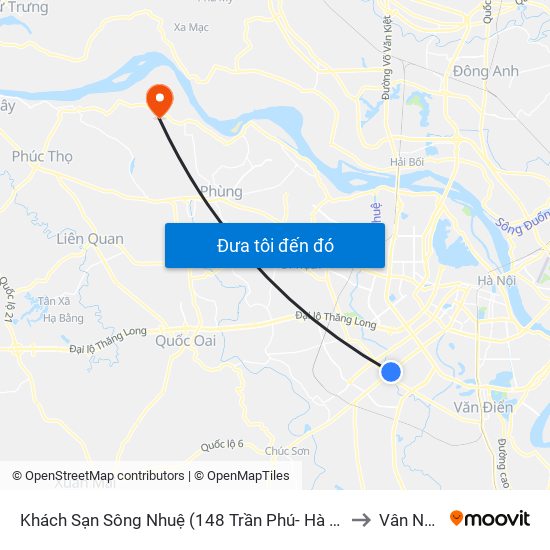 Khách Sạn Sông Nhuệ (148 Trần Phú- Hà Đông) to Vân Nam map