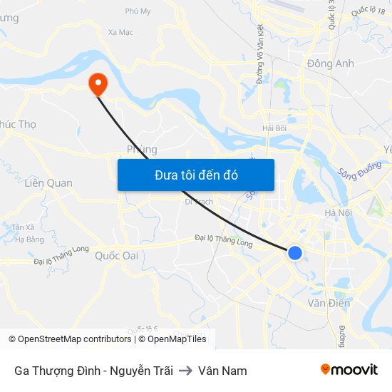 Ga Thượng Đình - Nguyễn Trãi to Vân Nam map