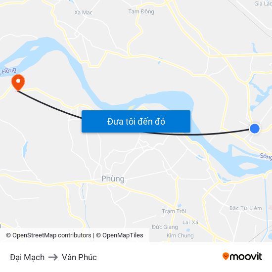 Đại Mạch to Vân Phúc map