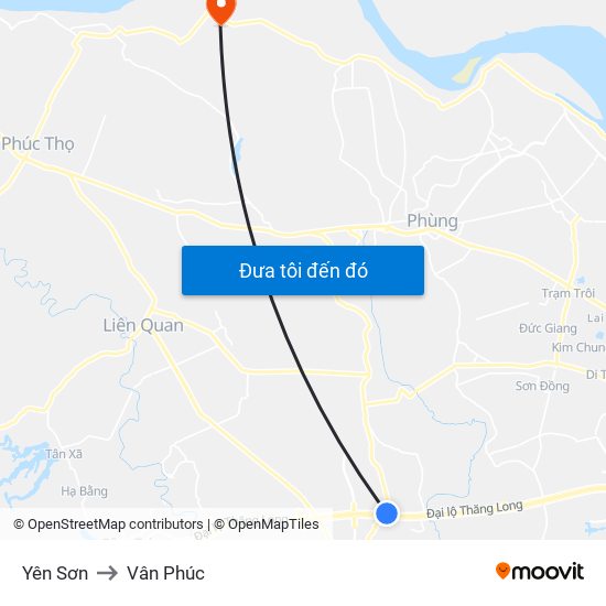 Yên Sơn to Vân Phúc map