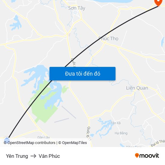 Yên Trung to Vân Phúc map