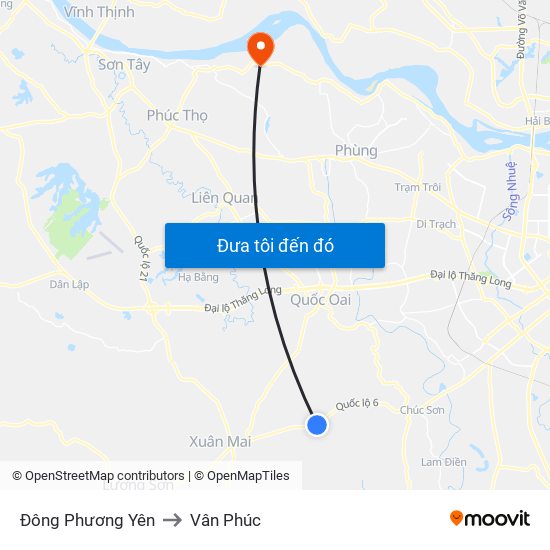 Đông Phương Yên to Vân Phúc map