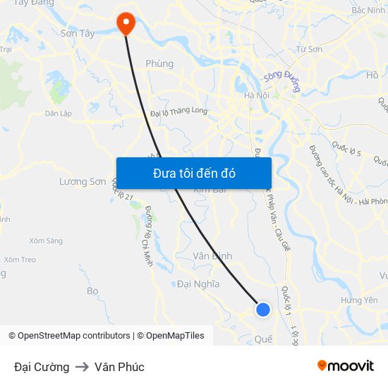 Đại Cường to Vân Phúc map