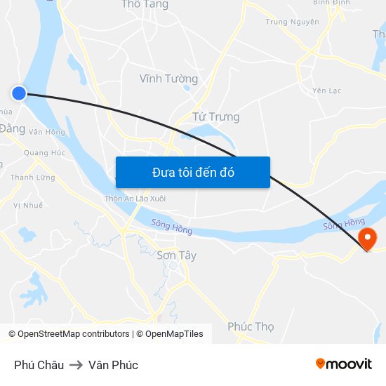 Phú Châu to Vân Phúc map