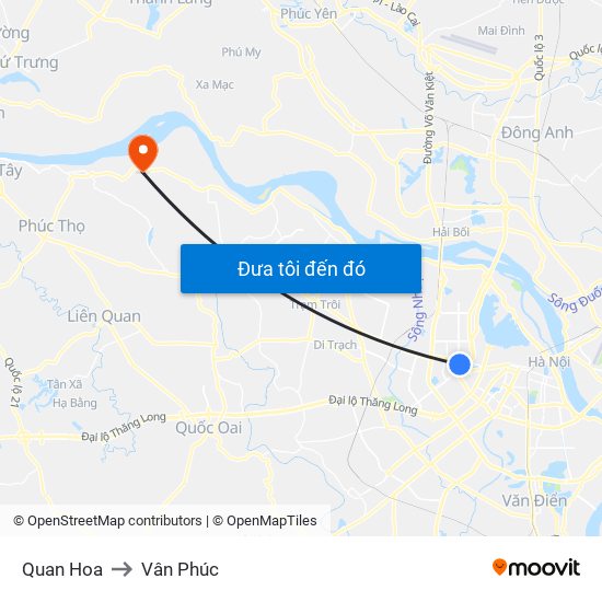 Quan Hoa to Vân Phúc map